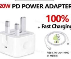 IPhone 20 watt adapter + C to lighting fast charger cable Free delivery viber 7499241
