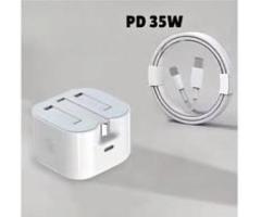 PD 35W charger for iPhone with 1M Type-C to C cable (fast charging). Viber/Whatsapp/Call 9694812