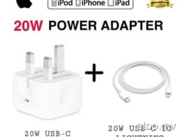 IPhone 20Watt Fast Charger Adapter Whit C To Lighting Fast Cable Free Delivery Pls Call Viber7237542