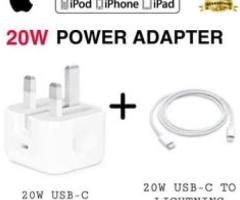 IPhone 20Watt Fast Charger Adapter Whit C To Lighting Fast Cable Free Delivery Pls Call Viber7237542