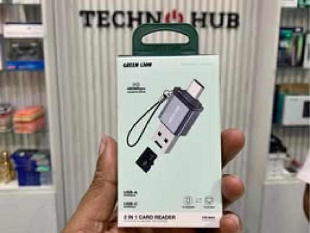 Green Lion 2 in 1 card reader  support micro SD card available on techno hub 7479070/9989070