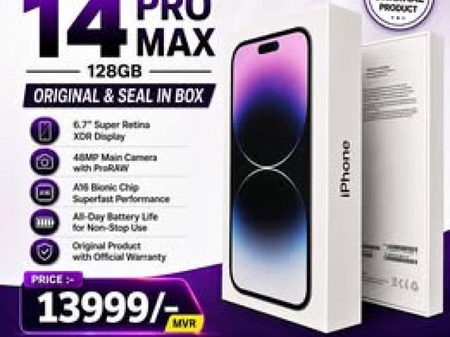 I-PHONE 14 PRO MAX -128GB- ORIGINAL & SEAL IN BOX- Call:-7676765 / 7205720