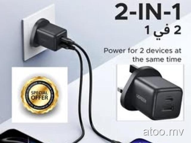 ORIGINAL 2 PORTS USB-A TO USB-C GaN FAST CHARGER - UGREEN - 9900563