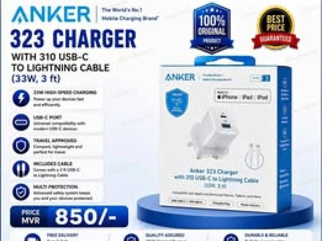 Original Anker 323 Charger with USB-C to Lightning Cable (33W)-Free Delivery - call or viber 7726766