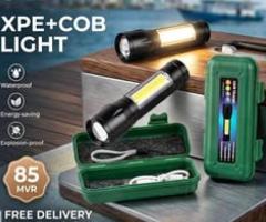 XPE + COB Rechargeable Flashlight | Waterproof | 85 MVR | FREE Delivery