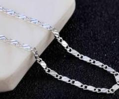 925 Sterling Silver  20 Inch 50 cm Charm Chain Necklace