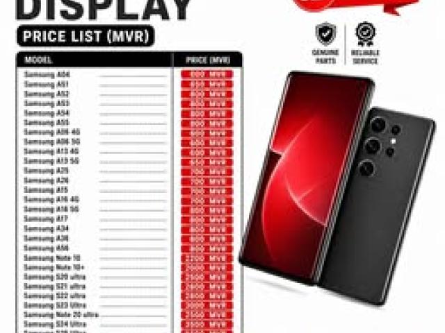 SAMSUNG DISPLAY -PRICE LIST