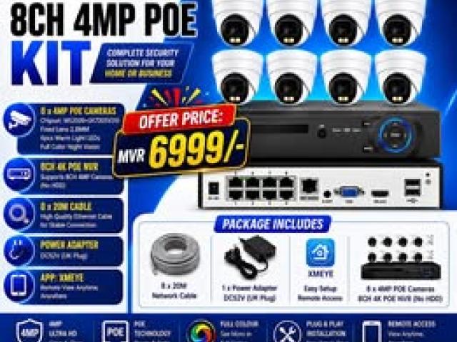 8 CAMERA IP POE System 4MP