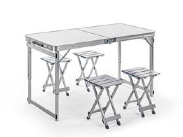 Aluminium Campaing Table and Chairs x4