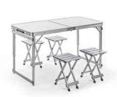 Aluminium Campaing Table and Chairs x4