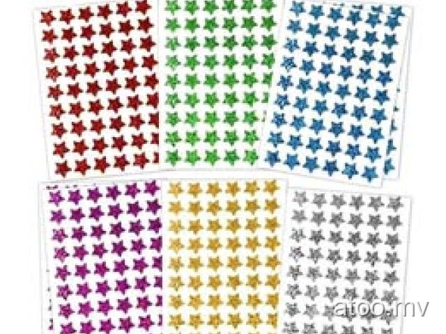6 color star sticker sheets pack