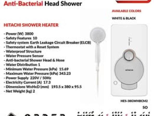 Hitachi shower heater with anti-bacterial head