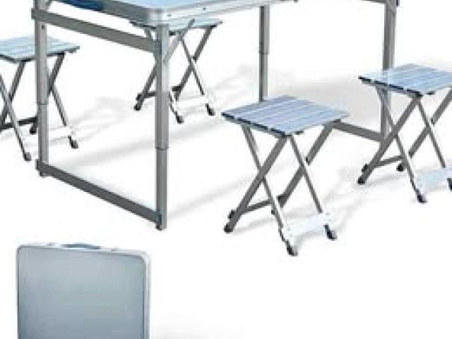 Aluminum Folding Table with Chair (120x60x70cm)