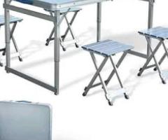 Aluminum Folding Table with Chair (120x60x70cm)