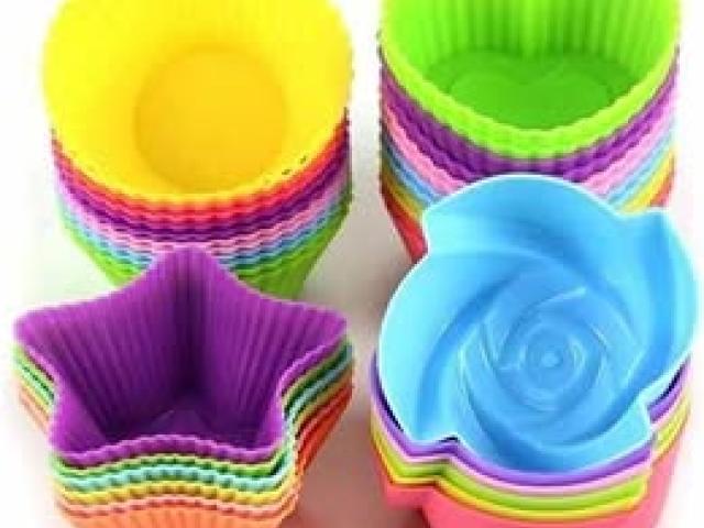 Reusable Cupcake Liners, silicone molds 5pcs