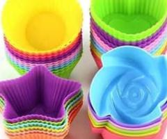 Reusable Cupcake Liners, silicone molds 5pcs
