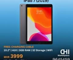 iPad 7(2019)
FREE: CHARGING CABLE 
10.2" | A10 | 3GB RAM | 32 Storage| WiFi