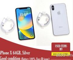 iPhone X 64GB, Silver