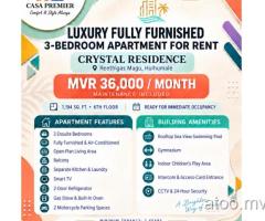 Luxury Fully Furnished 3BR Apartment for Rent Crystal Residence