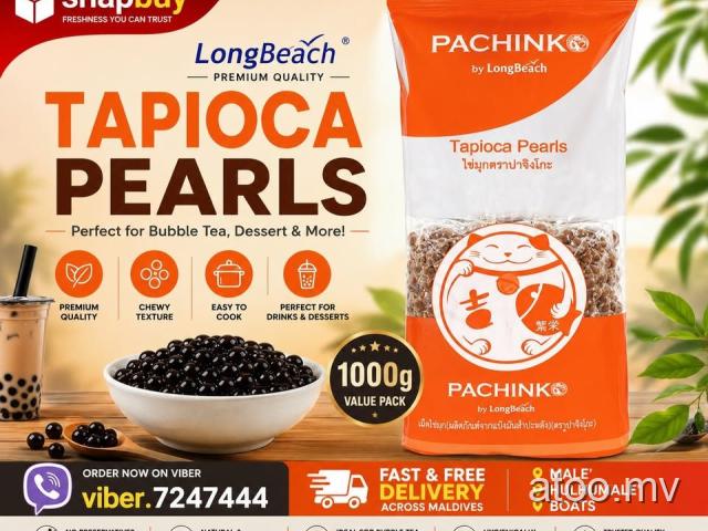 LongBeach Pachinko Tapioca Pearls 1000g | Premium Bubble Tea Pearls | 724744