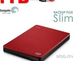 Brand New Seagate Backup Plus Slim 1TB Portable USB 3.0 Hard Drive // 7884445