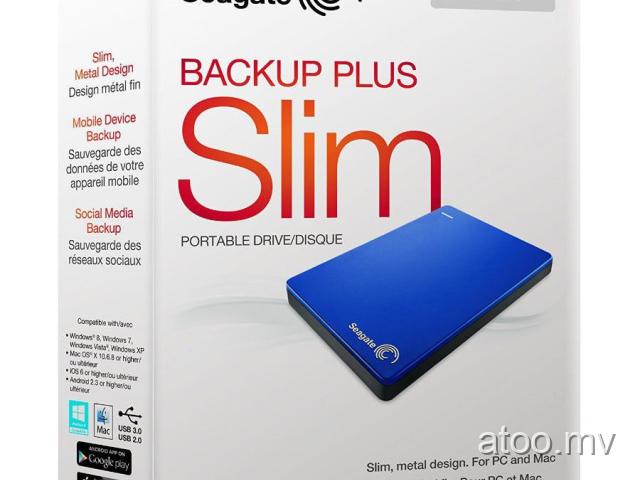 Sealed Seagate Backup Plus 1TB slim Portable External Hard Drive +200GB/ 7884445