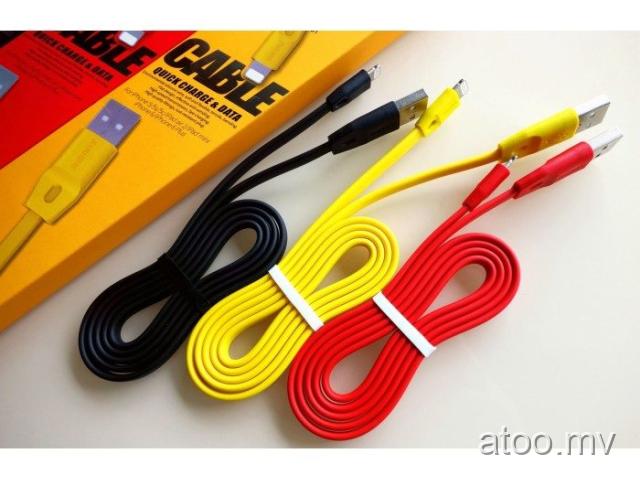 Remax 2.4A Flat fast speed quick charging data cable for iPhone 1M