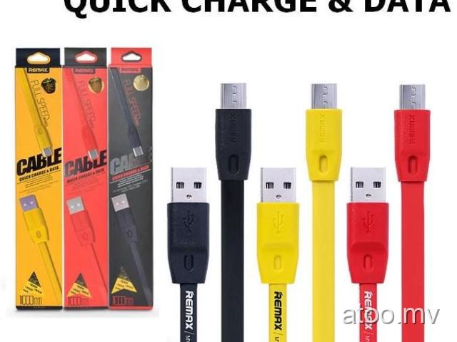 Remax 2.4A Flat fast speed quick charging data cable for android 1M CAlL: