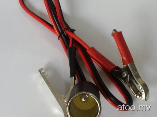Car Charger female socket with cable and two clips-7793235