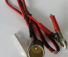Car Charger female socket with cable and two clips-7793235