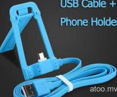 Multi-function USB Data Cable Colorful Charge Stand for Android Smart Phone