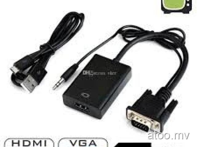 VGA To HDMI Output 1080P HD+Audio TV AV HDTV Video Cable Converter Adapter KY TV