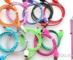Fabric Braided USB Data Sync Charger Cable Cord for Samsung Galaxy S5 Note 3