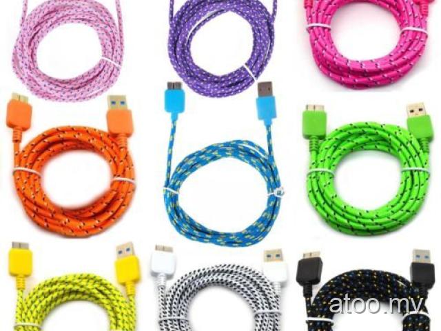 Fabric Braided USB Data Sync Charger Cable Cord for Samsung Galaxy S5 Note 3
