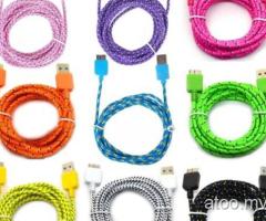 Fabric Braided USB Data Sync Charger Cable Cord for Samsung Galaxy S5 Note 3
