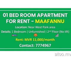 01 Bedroom Apartment , Maafannu , Near West Park area ,