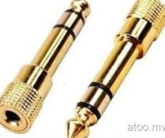 Great 6.35mm Male Plug to 3.5mm Female Jack Audio MIC Adapter Converter