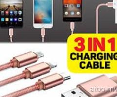 3 in1 Metal Magnetic Charging Cable,Lightning and Type C + Micro USB Connector