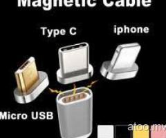 Brand New !! Magnetic 3 in 1 Micro USB & Lightning +Type C Data Sync Cable