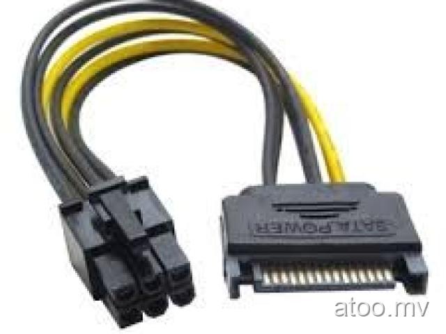 15-Pin SATA Power To 6-Pin PCI-E PCI Express Adapter Wire Cable For Video Card