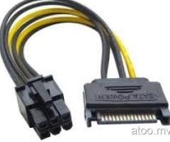 15-Pin SATA Power To 6-Pin PCI-E PCI Express Adapter Wire Cable For Video Card