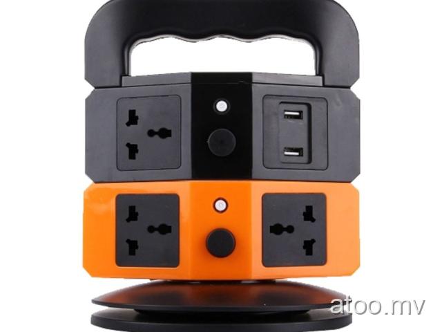 Vertical socket with 5 universal socket and 2 USB port