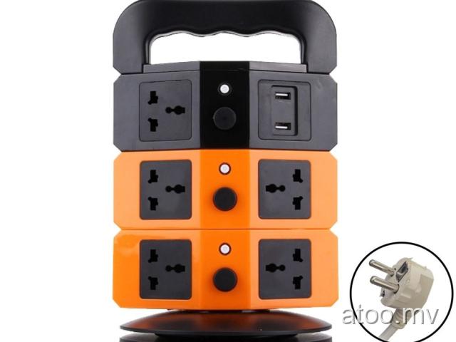 Vertical Socket with 7 universal socket and 2 USB port