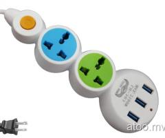 Lucky hawk 303 extension code with 2 universal socket and 3 USB