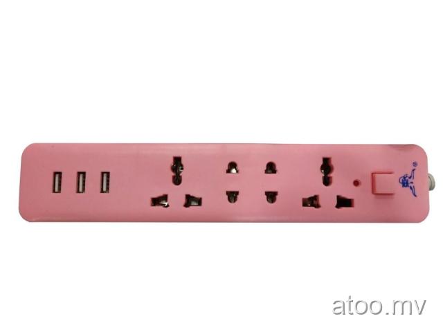 Lucky hawk LH-T03 with 4 universal socket and 3 USB port