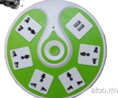UFO socket with 5 universal socket and 2 USB port
