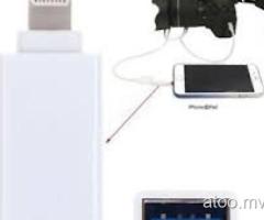 8 Pin Male to USB 3.1 Female OTG Adapter for iPhone 6s/plus 7 8 X