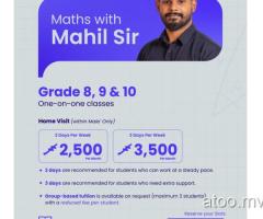 Mathematics Private Tuition with Mahil Sir. Grade 8,9,10. Home Tuition. 9308113