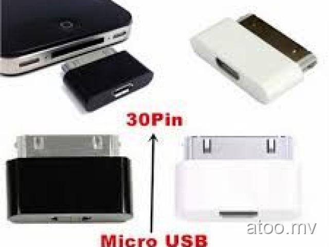 Micro USB to 30Pin Charger Adapter For iPhone4/4S / iPad 2/3 / iPod