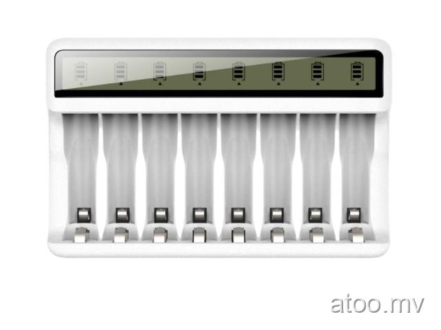 AA AAA 8-bay Individual Charger with Level Display for 1.2V NiMH NiCD Battery 8